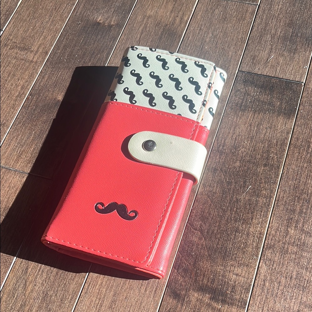 Red and White Mustache Wallet